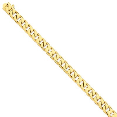 9.8mm Hand-polished Flat Beveled Curb Chain 9 Inch 14k Gold LK133-9, MPN: LK133-9, 191101649394