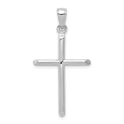 Tubular Cross Pendant 10k White Gold 10D1660W, MPN: 10D1660W, 63721816282