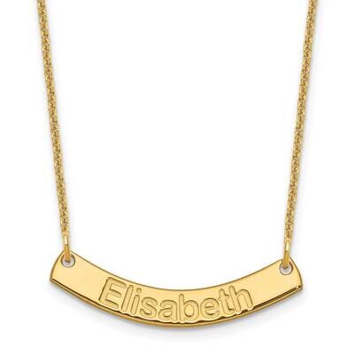 Polished Curved Arial Rounded Bar Necklace 14k Gold Small XNA1234Y, MPN: XNA1234Y,