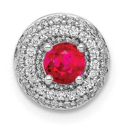 1/4Ct. Diamond &amp; .25 Ruby Chain Slide 14k White Gold PM4020-RU-025-WA, MPN: PM4020-RU-025-WA, 88395…