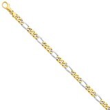 6.2mm Polished Fancy Link Chain 18 Inch 14k Two-Tone Gold LK488-18, MPN: LK488-18, 191101652455