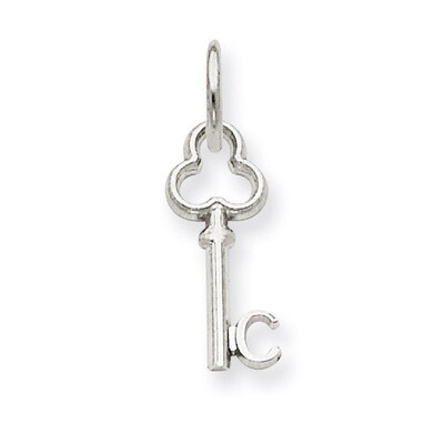 C Key Charm 14k White Gold K3434C, MPN: K3434C, 883957133225