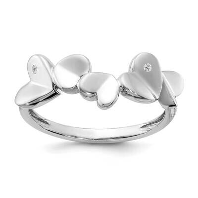 White Ice .015Ct. Diamond Hearts Ring Sterling Silver QW466-6, MPN: QW466, 191101479588