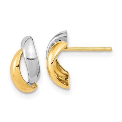 White Rhodium Fancy Teardrop Post Earrings 14k Gold YE1981, MPN: YE1981, 191101799181