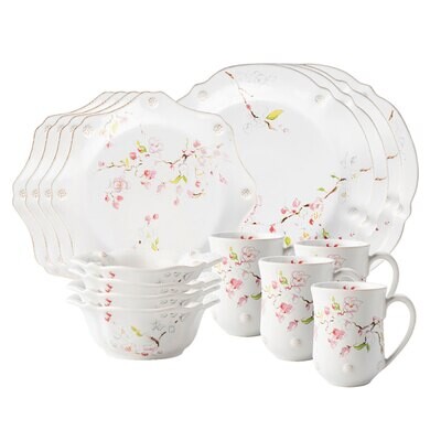 Juliska Berry &amp; Thread Floral Sketch Cherry Blossom 16 Piece Set FBC200SET/88, MPN: FBC200SET/88, 8…