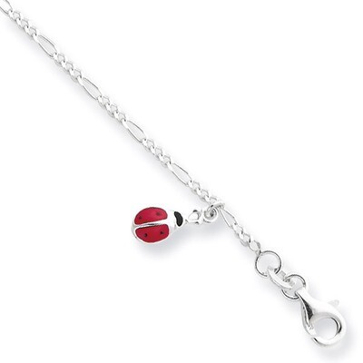 Enameled Ladybug Baby Bracelet Sterling Silver QG2828-6, MPN: QG2828-6, 191101294518