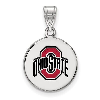 Ohio State University Medium Enamel Disc Pendant Sterling Silver SS041OSU, MPN: SS041OSU, 886774693…