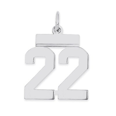 Pendant Number 22 Polished Sterling Silver Small QSS22, MPN: QSS22, 883957100715