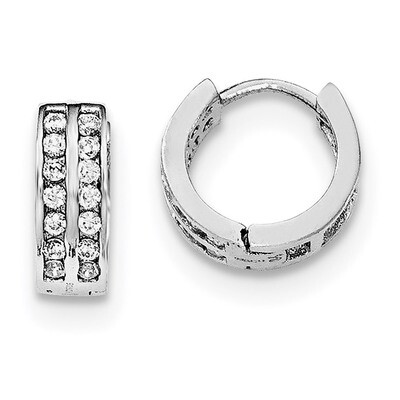 Hinged Hoop Earrings Sterling Silver Polished QE12257, MPN: QE12257, 191101117787