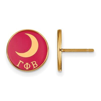 Gamma Phi Beta Enameled Post Earrings Gold-plated Silver GP046GPB, MPN: GP046GPB, 886774944999