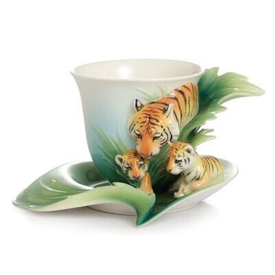 Franz Porcelain Safari Jungle Beauties Tiger Baby Cup Saucer Set FZ02040, MPN: FZ02040,
