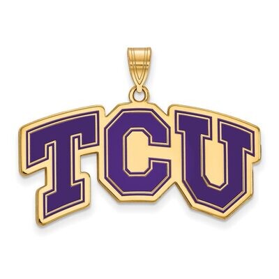 Texas Christian University Large Enamel Pendant Gold-plated Silver GP011TCU, MPN: GP011TCU, 8867749…
