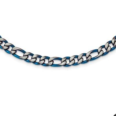 Blue Ip-Plated 7.5mm 24 Inch Necklace Stainless Steel Brushed and Polished SRN2817-24, MPN: SRN2817…