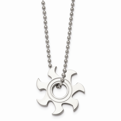 Sun Burst Necklace Stainless Steel SRN141-22 by Chisel, MPN: SRN141-22, 883957748221
