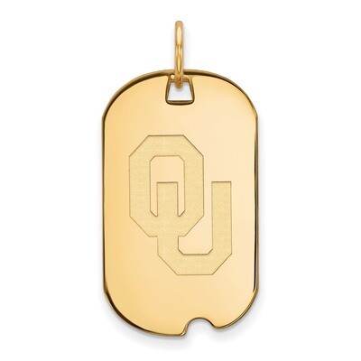 University of Oklahoma Small Dog Tag 14k Yellow Gold 4Y028UOK, MPN: 4Y028UOK, 886774878843