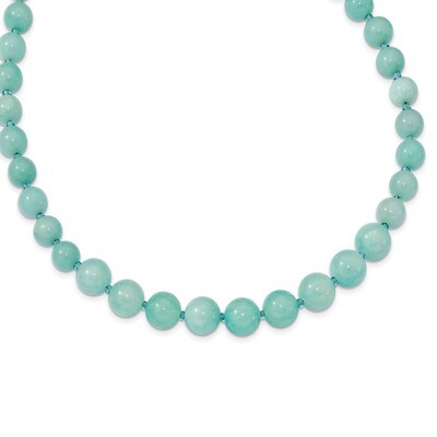 Blue Glass &amp; Blue Quartz with 2 inch Extender Graduated Necklace 18.5 Inch Sterling Silver QH5441-1…