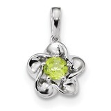 Floral Peridot Pendant Sterling Silver Rhodium-plated QBPD31AUG, MPN: QBPD31AUG, 883957823706