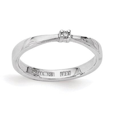 .03Ct. Diamond Ring Sterling Silver QW165-6, MPN: QW165, 883957315416
