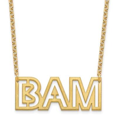 Small Brushed 3 Letter Necklace Sterling Silver Gold-plated XNA1187GP, MPN: XNA1187GP,