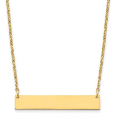Medium Polished Blank Bar Necklace Sterling Silver Gold-plated XNA1202GP, MPN: XNA1202GP,