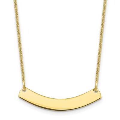 Polished Curved Blank Bar Necklace 10k Gold Small 10XNA1200Y, MPN: 10XNA1200Y, 196904159088