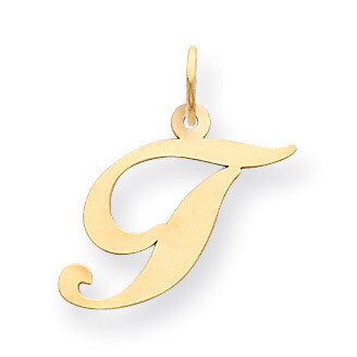 Initial T Charm 14K Gold Medium Fancy Script YC652T, MPN: YC652T, 886774136868