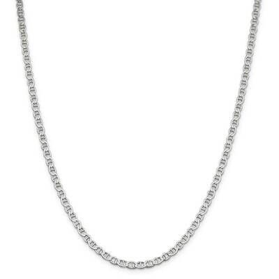 4mm Flat Anchor Chain 22 Inch Sterling Silver QLFA080-22, MPN: QLFA080-22,