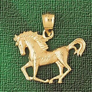 Dazzlers Jewelry Horse Pendant Necklace Charm Bracelet in Yellow, White or Rose Gold 1788, MPN: DZ-…