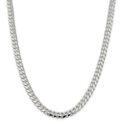 24 Inch 7.8mm Polished Domed Curb Chain Sterling Silver QDB220-24, MPN: QDB220-24, 883957822419