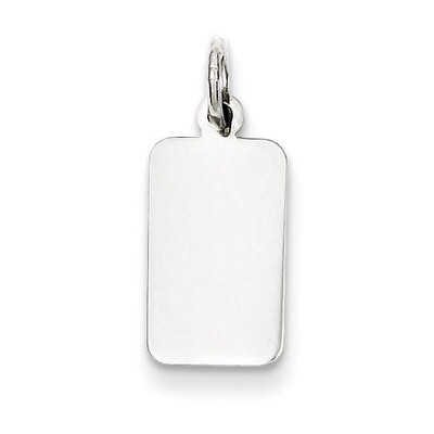 Rectangle Disc Charm Engravable Sterling Silver QM447/35, MPN: QM447/35, 883957558035