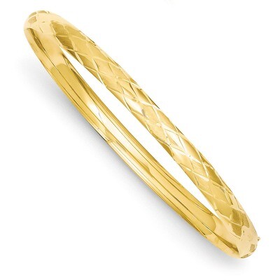 3/16 Diamond-cut Fancy Hinged Bangle Bracelet 14k Gold DB98, MPN: DB98, 886774094960