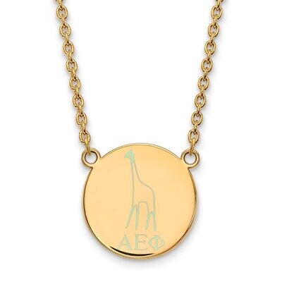 Alpha Epsilon Phi Large Enameled Pendant with 18 Inch Chain Gold-plated Silver GP045AEP-18, MPN: GP…
