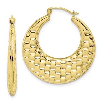 Polished Textured Hoop Earrings 10k Gold 10TC409, MPN: 10TC409, 883957590974