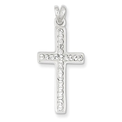 Sterling Silver Stellux Crystal Cross Pendant QP1414