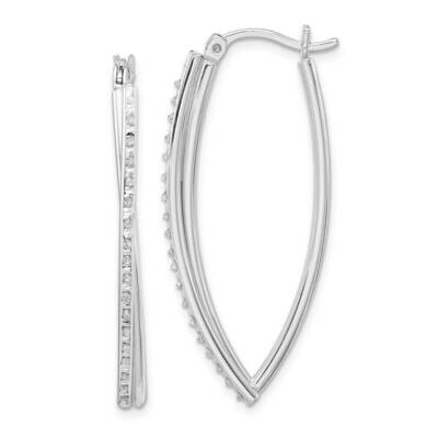 Diamond Mystique Platinum-plated with Dia accent Hoop Earrings Sterling Silver QE14391, MPN: QE1439…