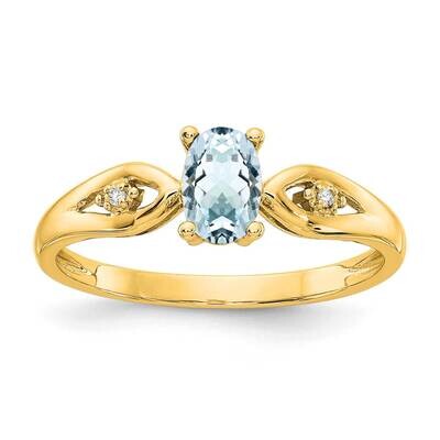 Aquamarine Diamond Ring 14k Gold XBS590, MPN: XBS590, 196904022245