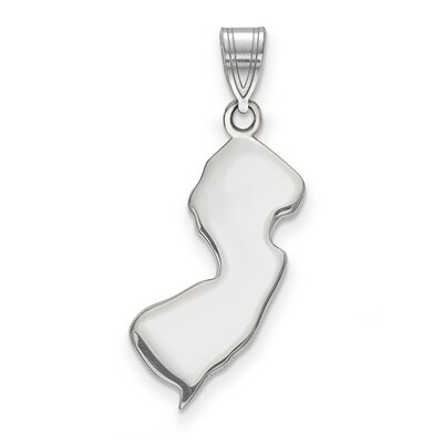 New Jersey State Pendant Charm 14k White Gold Engravable XNA707W-NJ, MPN: XNA707W-NJ, 886774753638