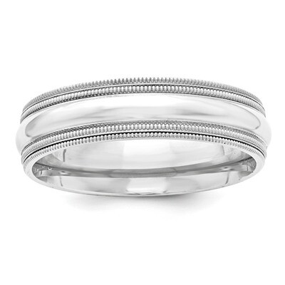 6mm Comfort Fit Double Milgrain Sterling Silver QDMC060 Engravable, MPN: QDMC060, 886774266053