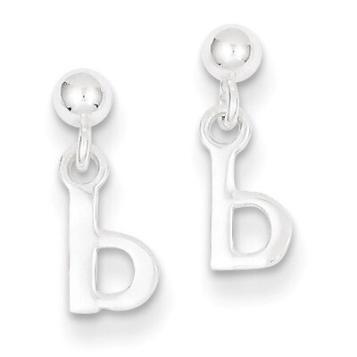 B Dangle Post Earrings Sterling Silver Polished QE6885B, MPN: QE6885B, 883957525709