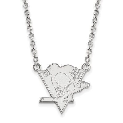 Pittsburh Penguins Large Pendant with Chain Necklace Sterling Silver SS016PEN-18, MPN: SS016PEN-18,…