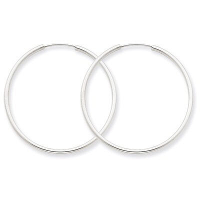 1.5mm Polished Endless Hoop Earrings 14k White Gold XY1186, MPN: XY1186, 883957299716
