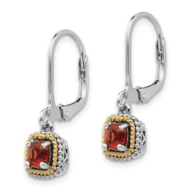 Garnet Earrings Sterling Silver &amp; 14k Gold QTC672, MPN: QTC672, 883957409061