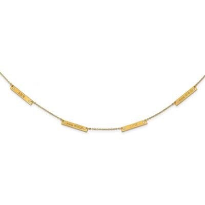 Brushed 4 Station with Diamond Necklace Sterling Silver Gold-plated XNA1177/4GP, MPN: XNA1177/4GP,