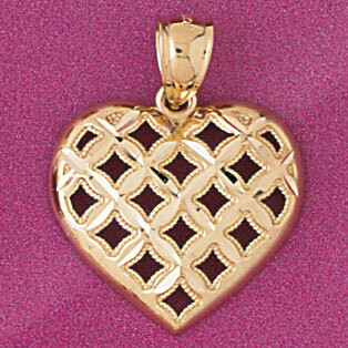 Dazzlers Jewelry Heart Pendant Necklace Charm Bracelet in Yellow, White or Rose Gold 4062, MPN: DZ-…