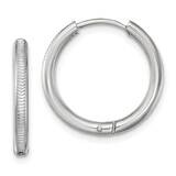 Textured 2.5mm Hinged Hoop Earrings Stainless Steel Polished SRE1510, MPN: SRE1510, 191101867415