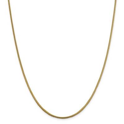 1.85mm Round Snake Chain 26 Inch 14k Gold SNA180-26, MPN: SNA180-26, 883957172293