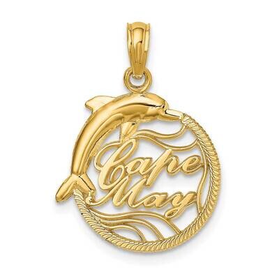Cape May Disc with Dolphin Charm 14k Gold K7463, MPN: K7463, 637218106165