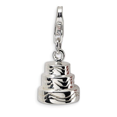 3-D Wedding Cake Charm Sterling Silver QCC152 by Amore La Vita, MPN: QCC152, 883957331096