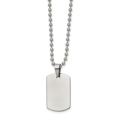 Reversible Dog Tag 22 Inch Necklace Stainless Steel Brushed and Polished SRN2596-22 by Chisel, MPN:…