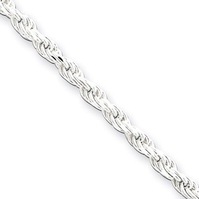 16 Inch 2.25mm Diamond-cut Rope Chain Sterling Silver QDC050-16, MPN: QDC050-16, 886774411705